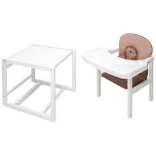 Стільчик-трансформер Babyroom Пеппі-240 білий капучино / шоколад (їжачок, серця)