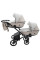Коляска 2 в 1 для двійні Bair Kiwi DUO ECO BKD-32/33 бежевий / капучино