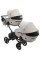 Коляска 2 в 1 для двійні Bair Kiwi DUO ECO BKD-32/33 бежевий / капучино