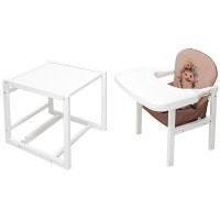 Стільчик-трансформер Babyroom Пеппі-240 білий капучино / шоколад (їжачок, квіти)