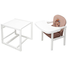 Стільчик-трансформер Babyroom Пеппі-240 білий капучино / шоколад (їжачок, квіти)