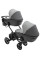 Коляска 2 в 1 для двійні Bair Kiwi DUO ECO BKD-21/15 сірий / графіт