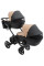 Коляска 2 в 1 для двійні Bair Kiwi DUO ECO BKD-18/15 капучино / чорний