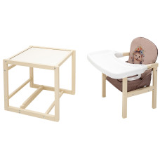 Стільчик-трансформер Babyroom Пеппі-260 слонова кістка капучино / шоколад (їжачок, квіти)