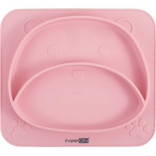 Силіконова тарілка дитяча FreeON Bear, рожева
