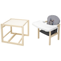 Стільчик-трансформер Babyroom Пеппі-260 слонова кістка сірий / графіт (сова)