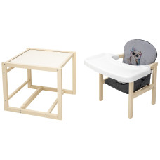 Стільчик-трансформер Babyroom Пеппі-260 слонова кістка сірий / графіт (сова)