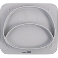 Силіконова тарілка дитяча FreeON Bear, сірий