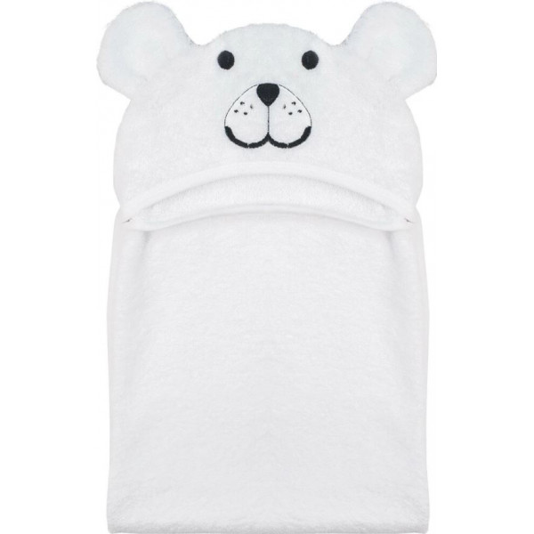 Рушник дитячий з капюшоном і вушками Bubaba by FreeON TEDDY White 110х75 см