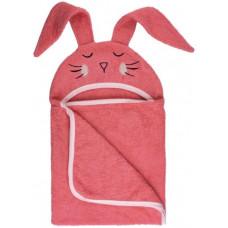 Рушник дитячий з капюшоном і вушками Bubaba by FreeON BUNNY Pink 110х75 см