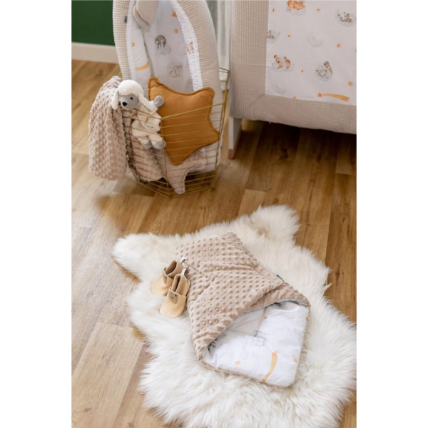 Конверт-ковдра для дитини 2 в 1 Bubaba by FreeON SLEEPY ANIMALS BEIGE 65х65 см
